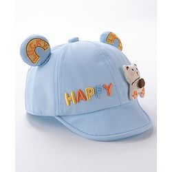 Babyhug Puppy Embroidered Baseball Cap Blue - Circumference 46 cm