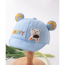 Babyhug Puppy Embroidered Baseball Cap Blue - Circumference 46 cm