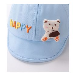 Babyhug Puppy Embroidered Baseball Cap Blue - Circumference 46 cm