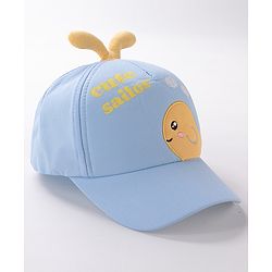 Babyhug Whale Embroidery With Text Print Cap - Blue