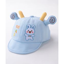 Babyhug Rabbit Embroidered Baseball Cap Blue - Cap Circumference 46 cm