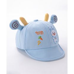 Babyhug Rabbit Embroidered Baseball Cap Blue - Cap Circumference 46 cm
