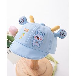 Babyhug Rabbit Embroidered Baseball Cap Blue - Cap Circumference 46 cm