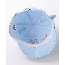 Babyhug Rabbit Embroidered Baseball Cap Blue - Cap Circumference 46 cm
