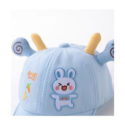 Babyhug Rabbit Embroidered Baseball Cap Blue - Cap Circumference 46 cm