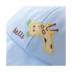 Babyhug Hello Giraffe Embroidered Bucket Hat Blue - Diameter 17 cm
