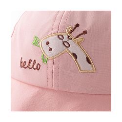 Babyhug Hello Giraffe Embroidered Bucket Hat Pink - Diameter 17 cm