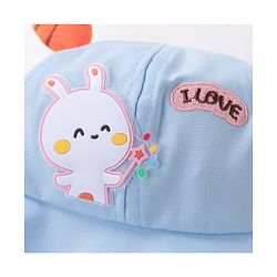 Babyhug Bucket Hat Bunny Design Blue - Diameter 17 cm