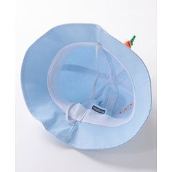 Babyhug Bucket Hat Bunny Design Blue - Diameter 17 cm