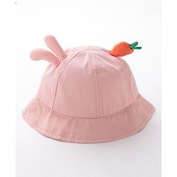 Babyhug Bucket Hat Bunny Design Pink - Diameter 17 cm