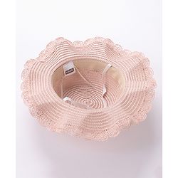 Babyhug Straw Hat With Bow & Purse - Brown