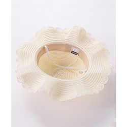 Babyhug Straw Hat With Bow & Purse - Cream