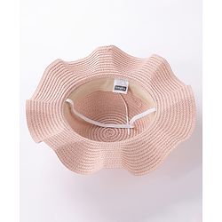 Babyhug Straw Hat With Pom Pom Applique & Purse - Pink