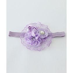 Babyhug Flower With Pearl Applique Headbands Pack Of 2  - Dark Pink & Purple