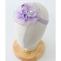 Babyhug Flower With Pearl Applique Headbands Pack Of 2  - Dark Pink & Purple