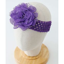 Babyhug Net Flower Applique Headbands Pack Of 3 - Multicolor