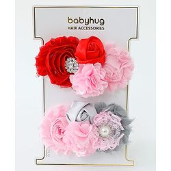 Babyhug Flower Applique Headbands Pack Of 2 - Multicolor