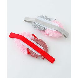 Babyhug Flower Applique Headbands Pack Of 2 - Multicolor