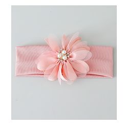 Babyhug Headbands with Flower Applique Free Size Pack of 3 - Peach & White