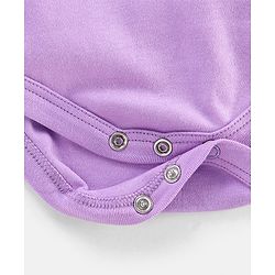 Babyhug 100% Cotton Frill Sleeves Kitty Print Onesies Pack Of 5 - Pink Purple & Green