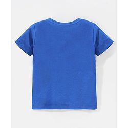Babyhug Cotton Half Sleeves T-Shirt Text Print- Navy Blue