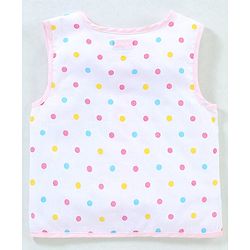 Babyhug 100% Cotton Woven Sleeveless Jhabla Polka Dot Print Pack Of 3 - Pink & White