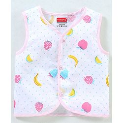 Babyhug 100% Cotton Woven Sleeveless Jhabla Polka Dot Print Pack Of 3 - Pink & White