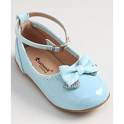 Cute Walk by Babyhug Buckled Closure Bellies With Bow Applique- Sky Blue