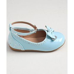Cute Walk by Babyhug Buckled Closure Bellies With Bow Applique- Sky Blue