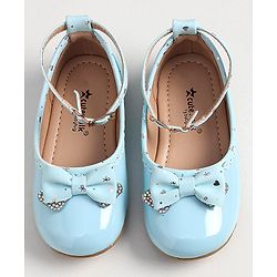 Cute Walk by Babyhug Buckled Closure Bellies With Bow Applique- Sky Blue
