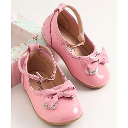 Cute Walk by Babyhug Buckled Closure Bellies With Bow Applique- Sky Blue