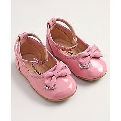 Cute Walk by Babyhug Buckled Closure Bellies With Bow Applique- Sky Blue