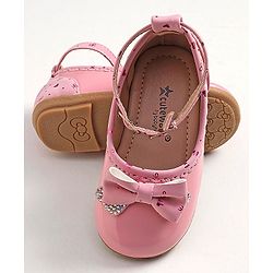 Cute Walk by Babyhug Buckled Closure Bellies With Bow Applique- Sky Blue