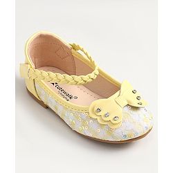 Cute Walk by Babyhug Velcro Closure Bellies With Bow Applique- Yellow