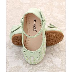 Cute Walk by Babyhug Velcro Closure Bellies With Bow Applique- Yellow