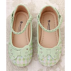 Cute Walk by Babyhug Velcro Closure Bellies With Bow Applique- Yellow