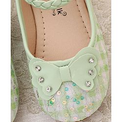 Cute Walk by Babyhug Velcro Closure Bellies With Bow Applique- Yellow