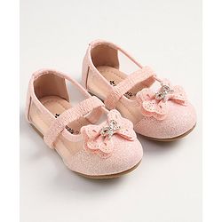 Cute Walk by Babyhug Slip On Bellies With Bow Applique- Pink