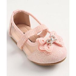 Cute Walk by Babyhug Slip On Bellies With Bow Applique- Pink