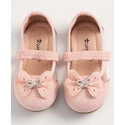 Cute Walk by Babyhug Slip On Bellies With Bow Applique- Pink