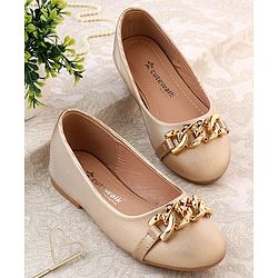 Cute Walk by Babyhug Slip on Bellies With Applique- Golden