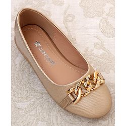 Cute Walk by Babyhug Slip on Bellies With Applique- Golden