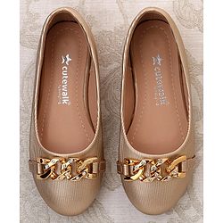 Cute Walk by Babyhug Slip on Bellies With Applique- Golden