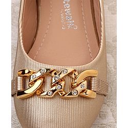 Cute Walk by Babyhug Slip on Bellies With Applique- Golden