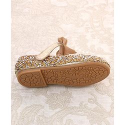 Cute Walk by Babyhug Buckled Closure Bellies With Bow Applique- Golden