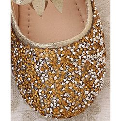 Cute Walk by Babyhug Buckled Closure Bellies With Bow Applique- Golden