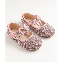 Cute Walk by Babyhug Buckled Closure Bellies With Bow Applique- Pink