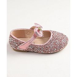 Cute Walk by Babyhug Buckled Closure Bellies With Bow Applique- Pink