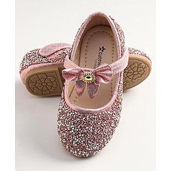 Cute Walk by Babyhug Buckled Closure Bellies With Bow Applique- Pink