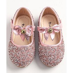 Cute Walk by Babyhug Buckled Closure Bellies With Bow Applique- Pink